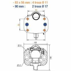 France Attelage Crochet Mixte Avec Double Entraxe 83x56 Mm Et 90 Mm -Mountain soldes crochet mixte avec double entraxe 83x56 mm et 90 mm 2